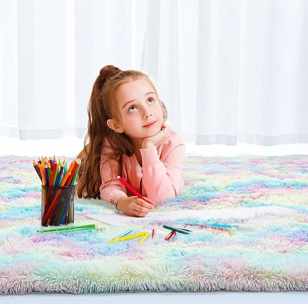 Fashion Soft Fluffy Carpet 5x8 Non-slip Floor Mat Easy To Wash